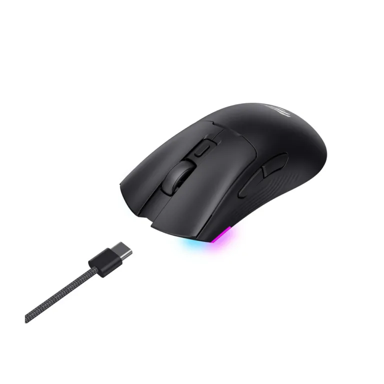 Havit MS966WB must 2.4 GHz ja Bluetooth 123x63x40 mm 500 mAh 68 g 7-nupuline juhtmevaba optiline mängurihiir USB-C laadimisega paremakäelistele