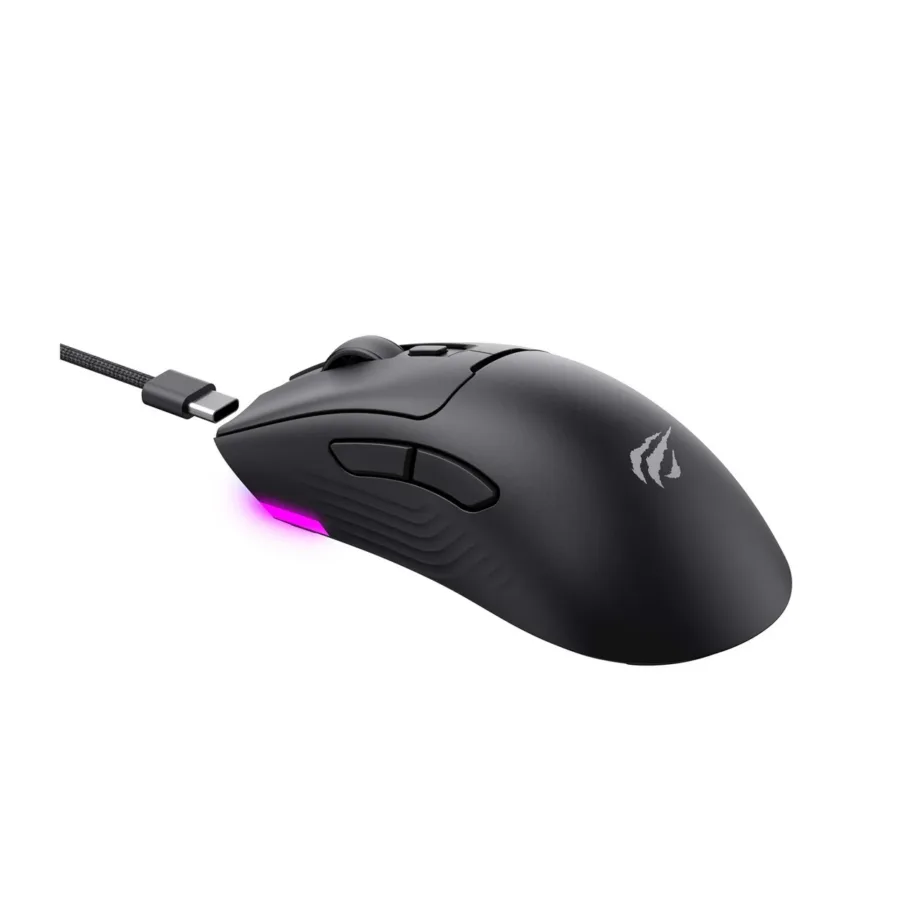 Havit MS966WB must 2.4 GHz ja Bluetooth 123x63x40 mm 500 mAh 68 g 7-nupuline juhtmevaba optiline mängurihiir USB-C laadimisega paremakäelistele – 5