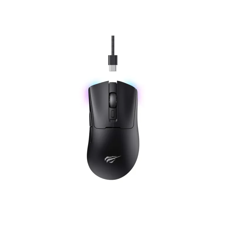 Havit MS966WB must 2.4 GHz ja Bluetooth 123x63x40 mm 500 mAh 68 g 7-nupuline juhtmevaba optiline mängurihiir USB-C laadimisega paremakäelistele