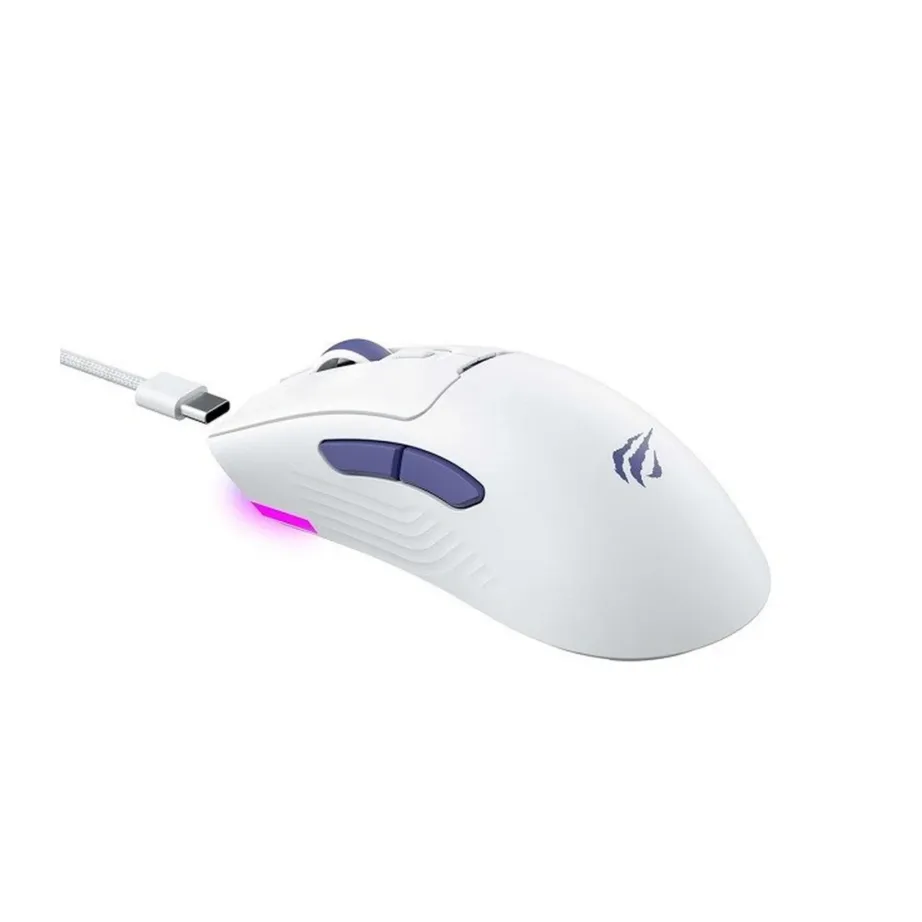 Havit MS966WB valge 2.4GHz/BT/USB Type-C juhtmevaba optiline mängurihiir, 10000 DPI, 7 nuppu, 123x63x40 mm, 68 g – 4