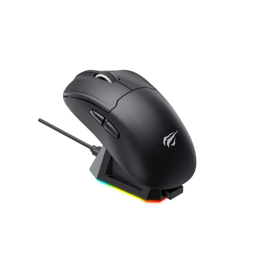 Havit MS979WB must juhtmevaba mängurihiir laadimisjaamaga paremakäelistele, 120x60x40 mm, 400 mAh aku, 6 nuppu – 2