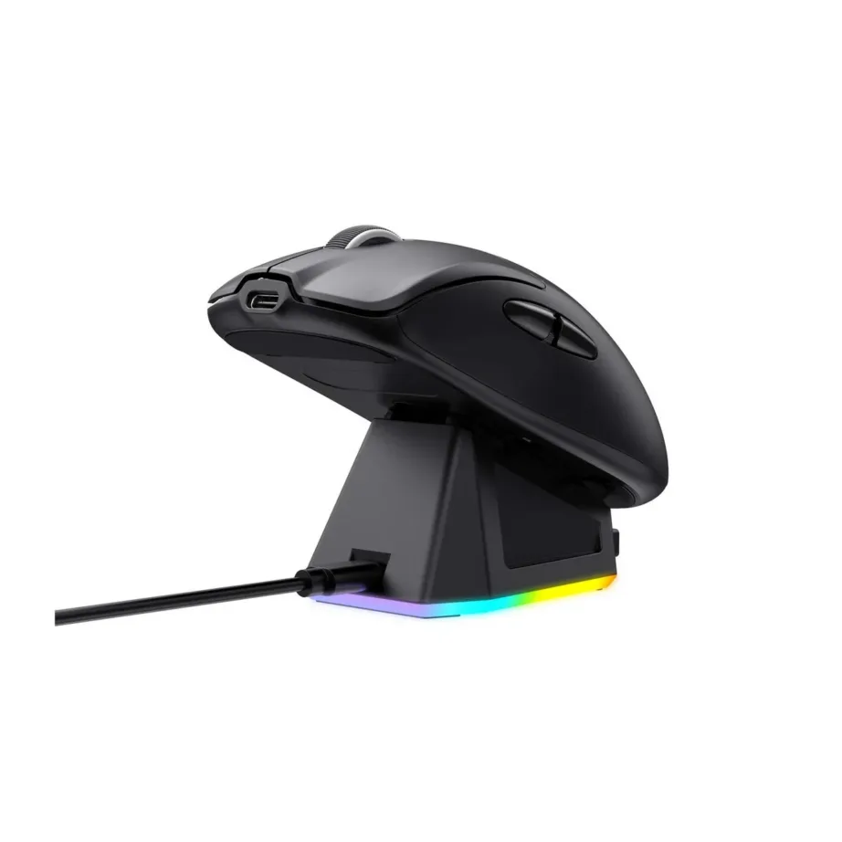 Havit MS979WB must juhtmevaba mängurihiir laadimisjaamaga paremakäelistele, 120x60x40 mm, 400 mAh aku, 6 nuppu – 4