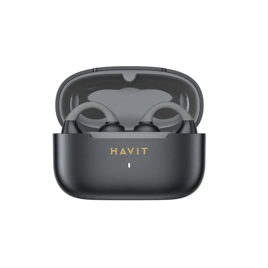Havit OWS910 mustad juhtmevabad TWS Bluetooth 5.3 kõrvaklapid IPX4, 6h heliesitust, laadimiskarbi ja mikrofoniga - 2