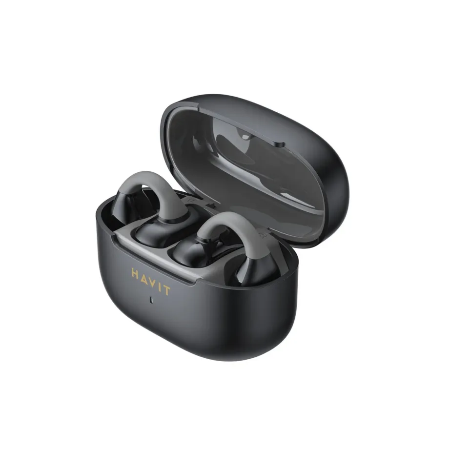 Havit OWS910 mustad juhtmevabad TWS Bluetooth 5.3 kõrvaklapid IPX4, 6h heliesitust, laadimiskarbi ja mikrofoniga - 4