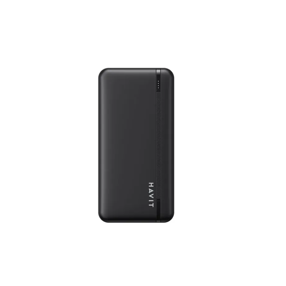 Havit PB91 20000mAh must LiPo akupank, USB-C ja 2x USB-A väljundiga, LED-indikaatorid, 130x70x27 mm, kuni 2 seadmele – 5