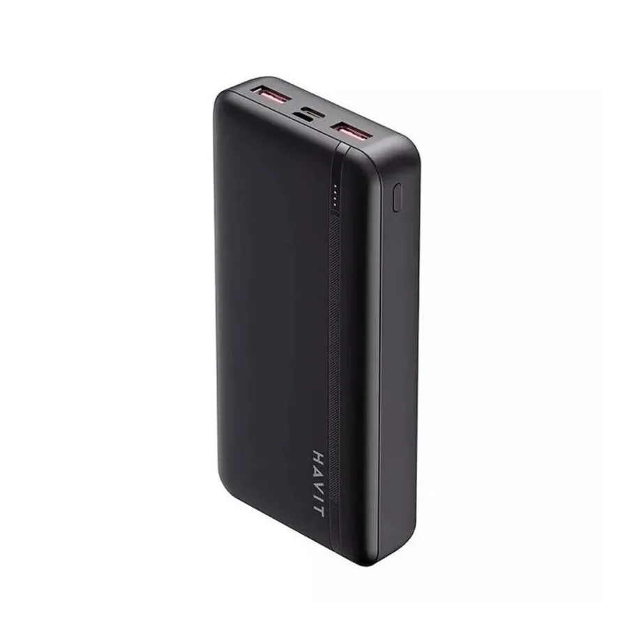 Havit PB92 20000mAh must LiPo akupank, 2x USB-A, USB-C, Micro-USB, LED-indikaator, 137x70x27mm – 2