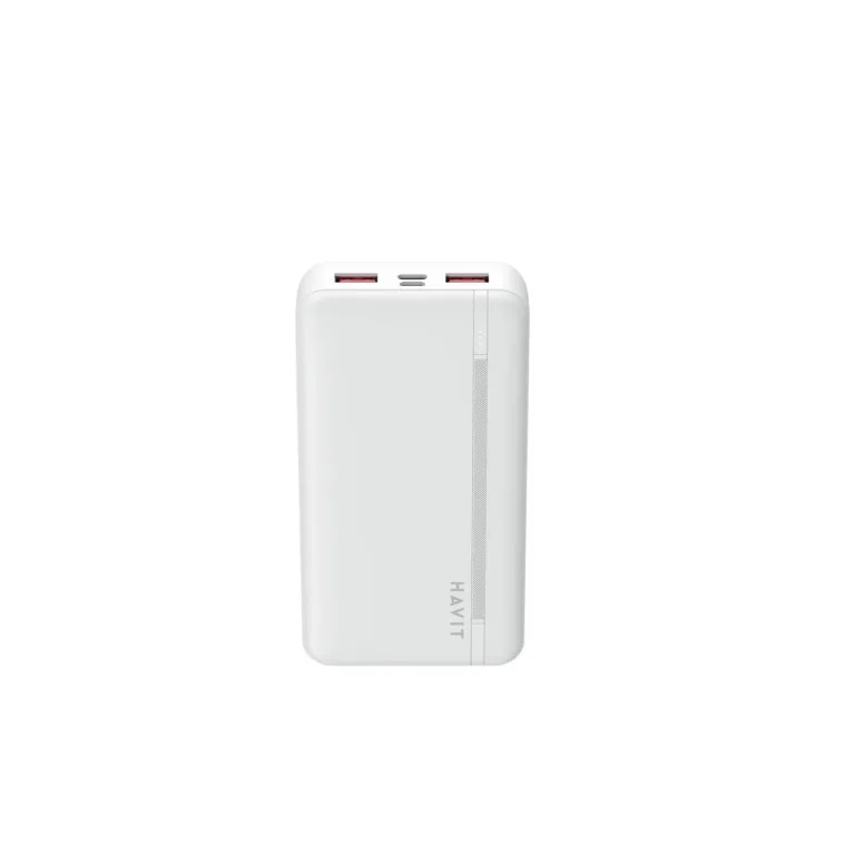 Havit PB92 20000mAh valge LiPo akupank, 2x USB-A, USB-C, LED-indikaator