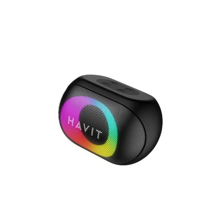 Havit SK885BT 8W must Bluetooth 5.3 kaasaskantav kõlar 1800 mAh akuga, FM-raadio ja TWS-iga, 118x81x84,5 mm