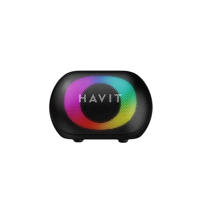 Havit SK885BT 8W must Bluetooth 5.3 kaasaskantav kõlar 1800 mAh akuga, FM-raadio ja TWS-iga, 118x81x84,5 mm
