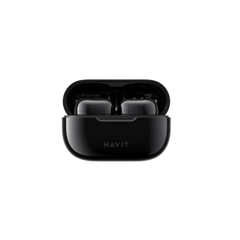 Havit TW925 mustad TWS in-ear juhtmevabad kõrvaklapid Bluetooth 5.1, 15 t mänguaega, laadimiskarbiga, mikrofoniga