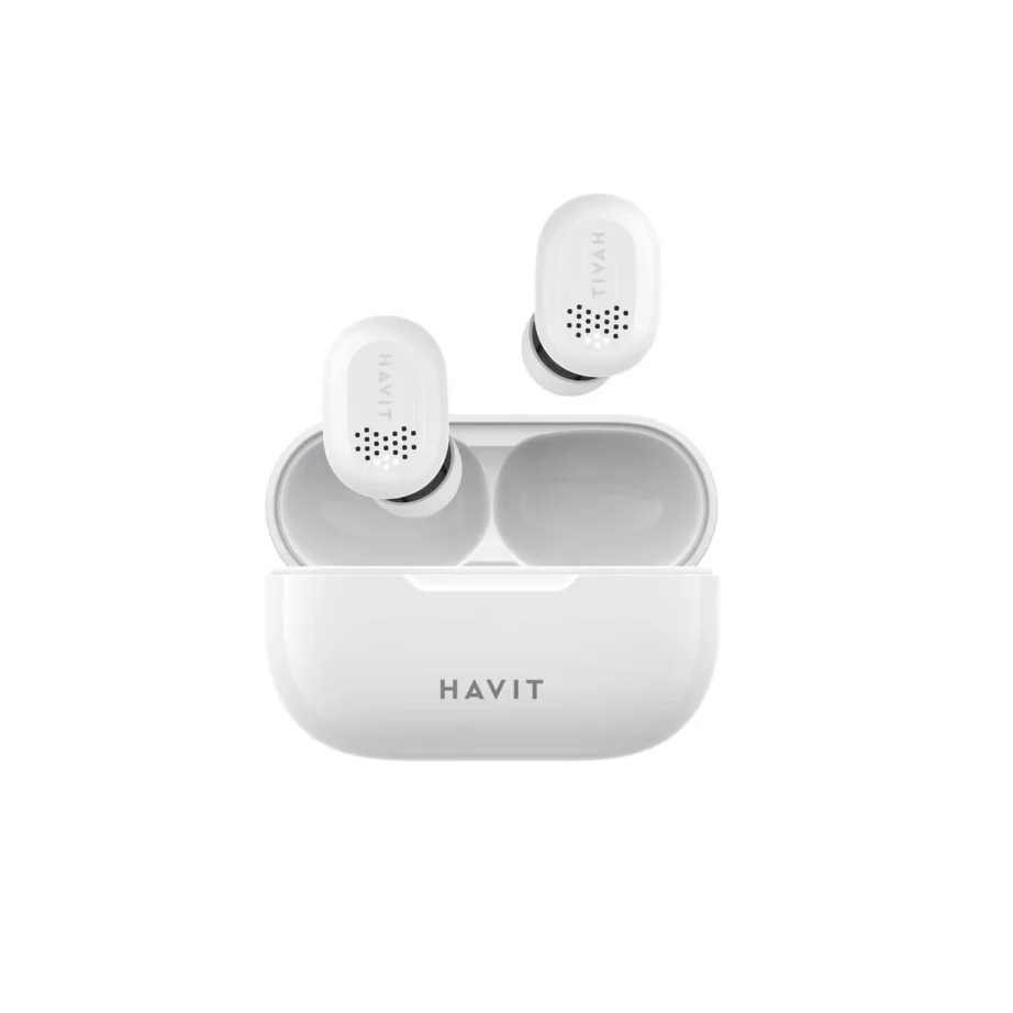 Havit TW925white TWS 5.1 valged juhtmevabad in-ear kõrvaklapid mikrofoniga ja laadimiskarbiga, 5 h heli, 15 h tööaeg