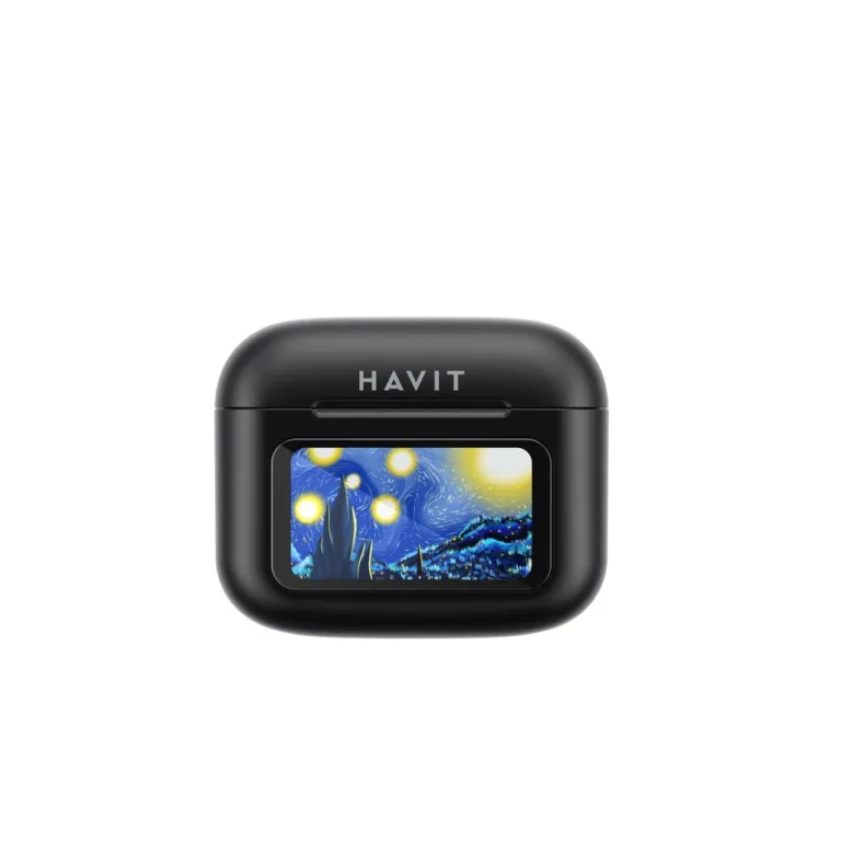 Havit TW956 mustad TWS Bluetooth 5.4 in-ear juhtmevabad kõrvaklapid, 7 h taasesitusajaga, laadimiskarbiga ja mikrofoniga