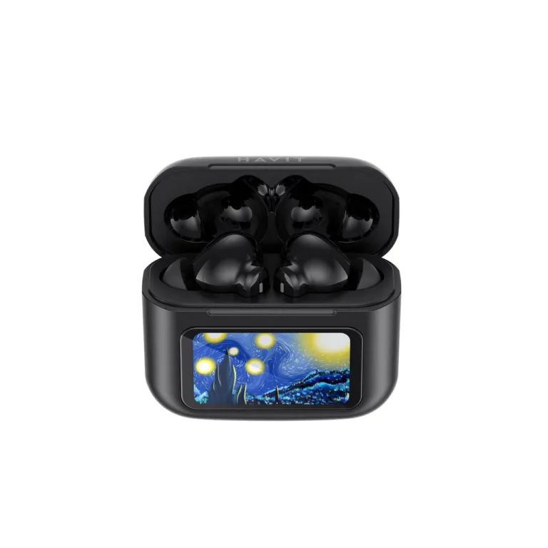 Havit TW956 mustad TWS Bluetooth 5.4 in-ear juhtmevabad kõrvaklapid, 7 h taasesitusajaga, laadimiskarbiga ja mikrofoniga