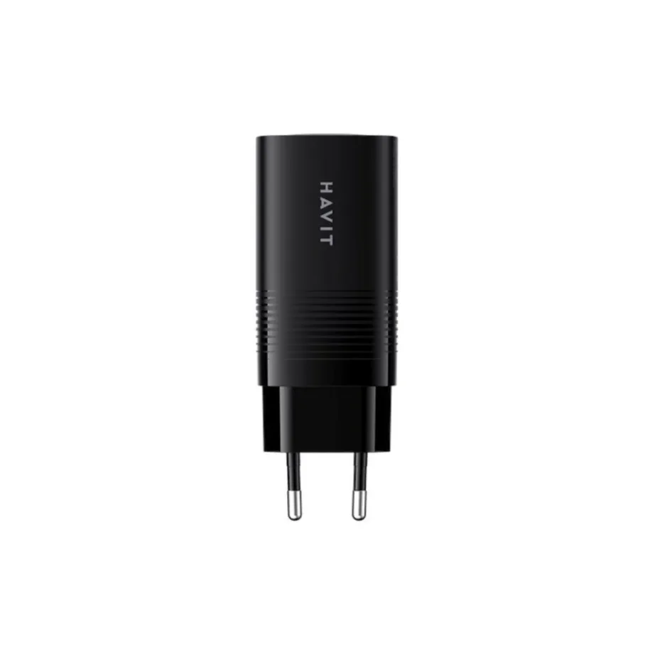 Havit UC20 GaN 65W 2x USB-C + USB-A kolme pordiga must reisilaadija, universaalse ühilduvusega – 3