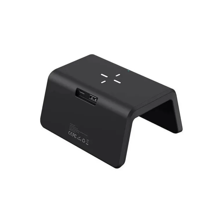 Havit W320 must 15W 6-ühes juhtmevaba laadija äratuskellaga, LED-ekraan, RGB-taustavalgus ja äratuskell, 145x116x73 mm