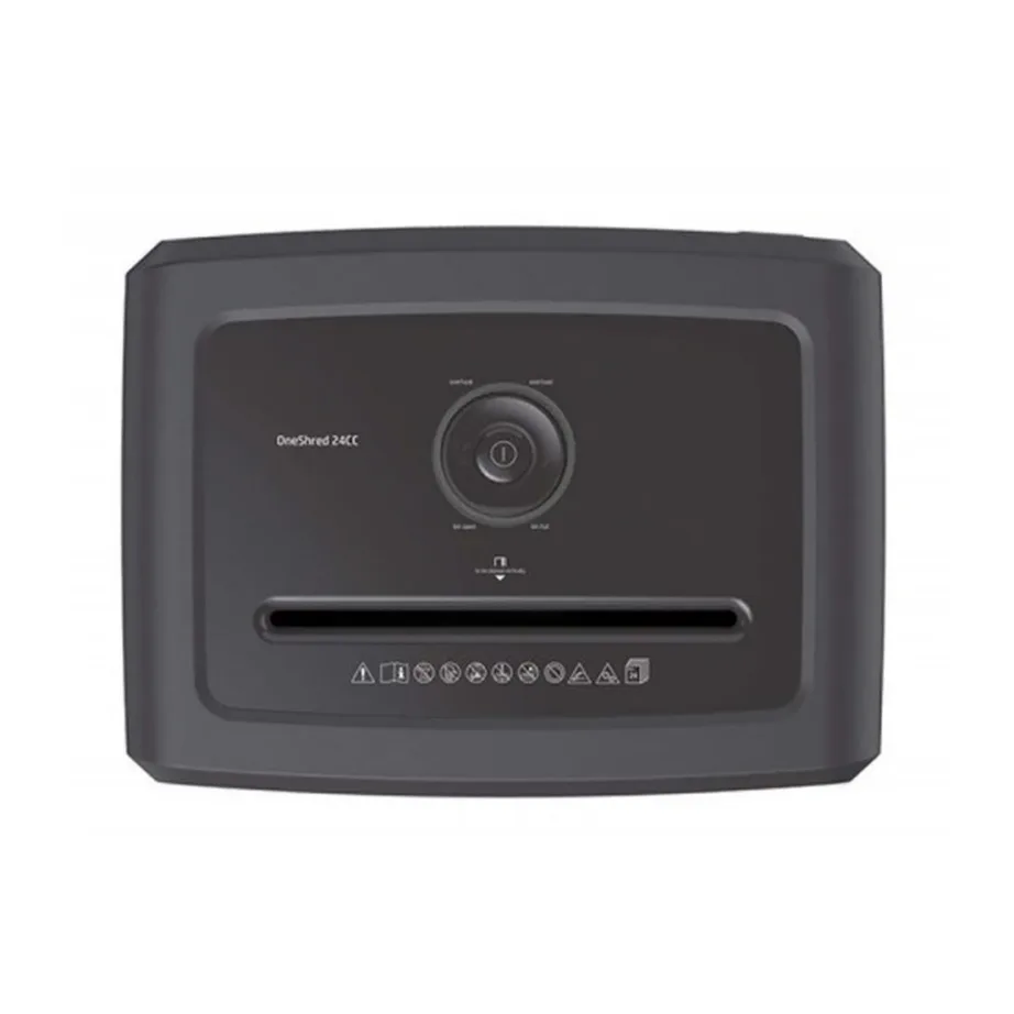 Hewlett-Packard OneShred 24CC 30L P-4 mikro-lõikuriga paberi- ja kaardipurustaja, 24 lehte, rullikutega, helehall – 5