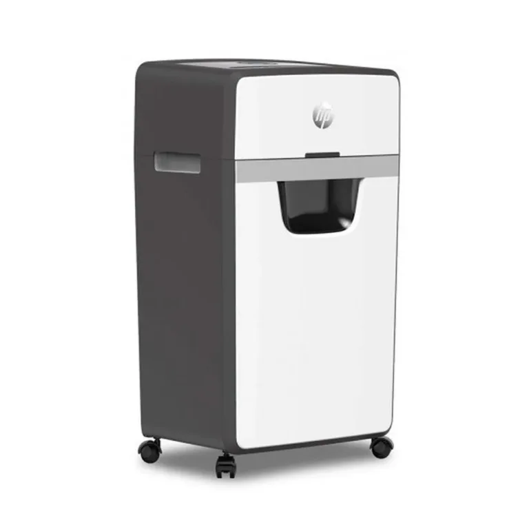 Hewlett-Packard OneShred 24CC 30L P-4 mikro-lõikuriga paberi- ja kaardipurustaja, 24 lehte, rullikutega, helehall