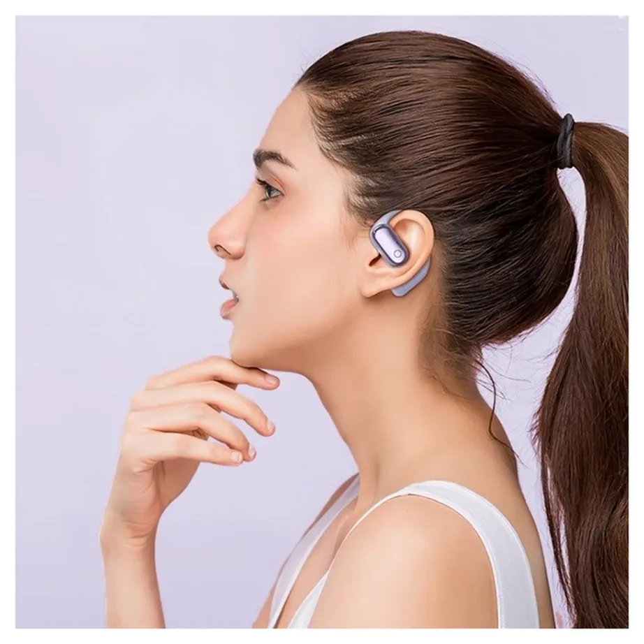 Hoco EA6 Bluetooth 5.4 avatud disainiga juhtmevaba peakomplekt, lilla, laadimiskarbiga, muusika ja kõnede jaoks – 3