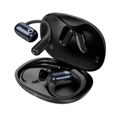 Hoco EA6 mustad open-ear Bluetooth 5.4 juhtmevabad kõrvaklapid laadimiskarbiga, 6–10 tundi kõneaega, mikrofoniga