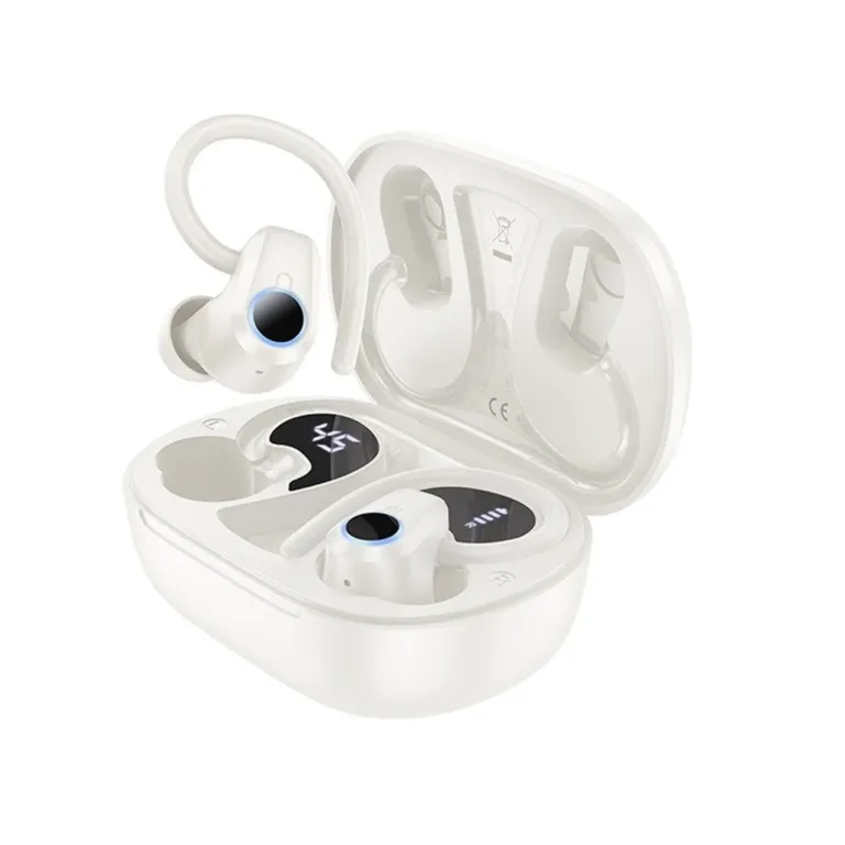 HOCO EQ8 Pure Joy 5.3 Bluetooth valged in-ear juhtmevabad kõrvaklapid laadimiskarbiga, 7 h kõneaeg, mikrofoniga