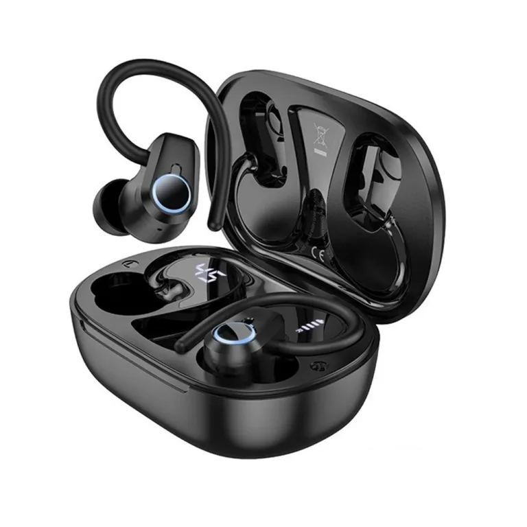 Hoco EQ8 Pure Joy mustad juhtmevabad in-ear Bluetooth 5.3 mikrofoniga kõrvaklapid laadimiskarbiga, kõnedele ja muusika kuulamiseks, ekraaniga, 7 h aku