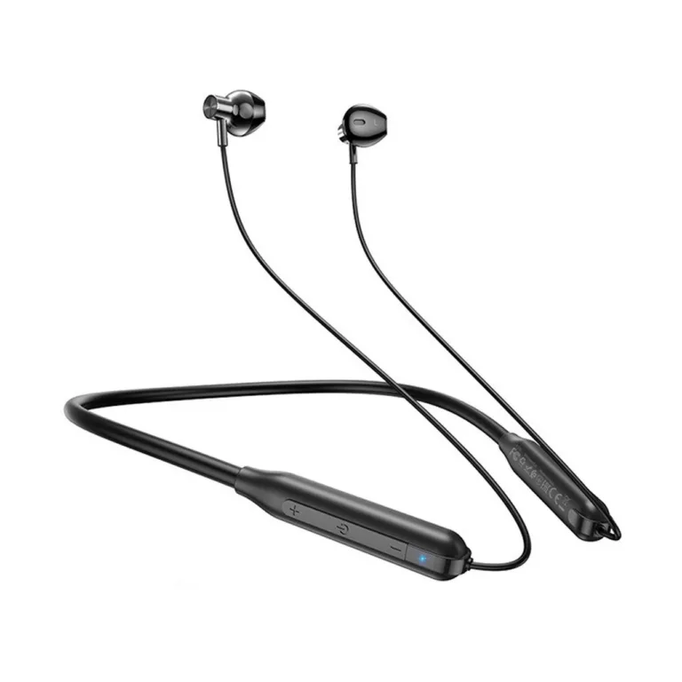 Hoco ES58 25h Bluetooth 5.0 mustad in-ear kaelarihmaga juhtmevabad kõrvaklapid mikrofoniga kõnede ja muusika jaoks