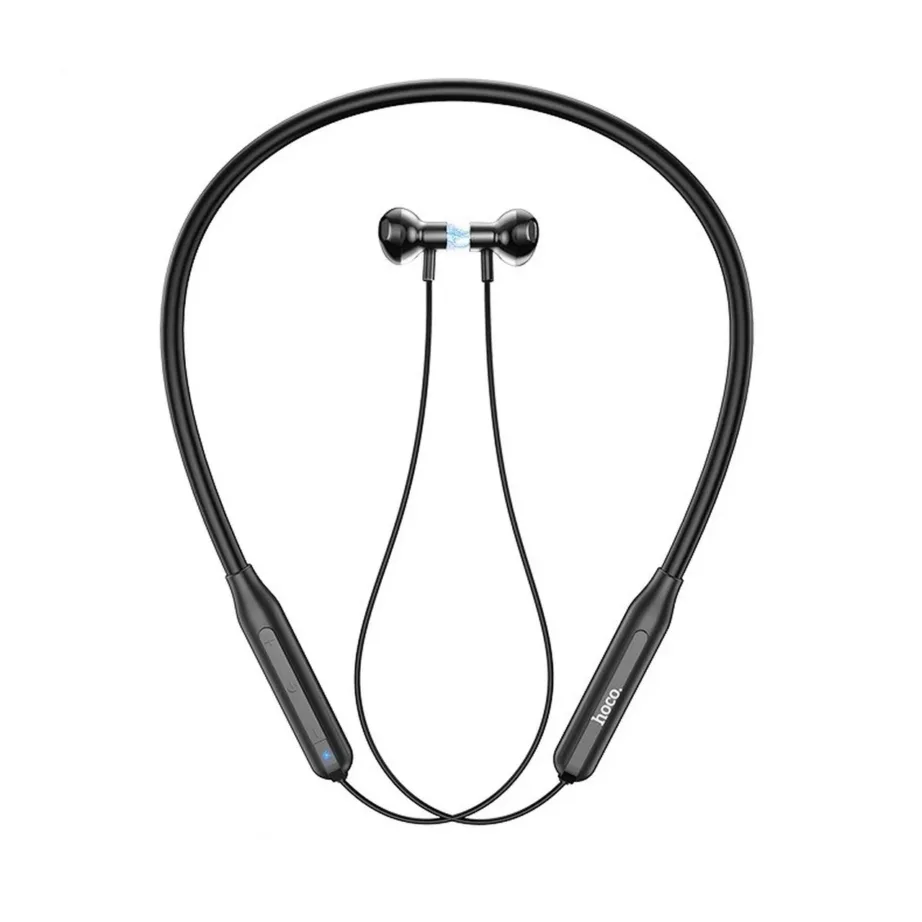 Hoco ES58 25h Bluetooth 5.0 mustad in-ear kaelarihmaga juhtmevabad kõrvaklapid mikrofoniga kõnede ja muusika jaoks