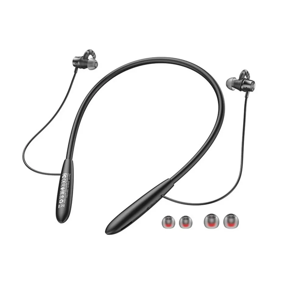 HOCO ES61 mustad Bluetooth 5.1 juhtmevabad in-ear spordikõrvaklapid kaelarihmaga, 20 h aku, muusika- ja kõnede jaoks – 2