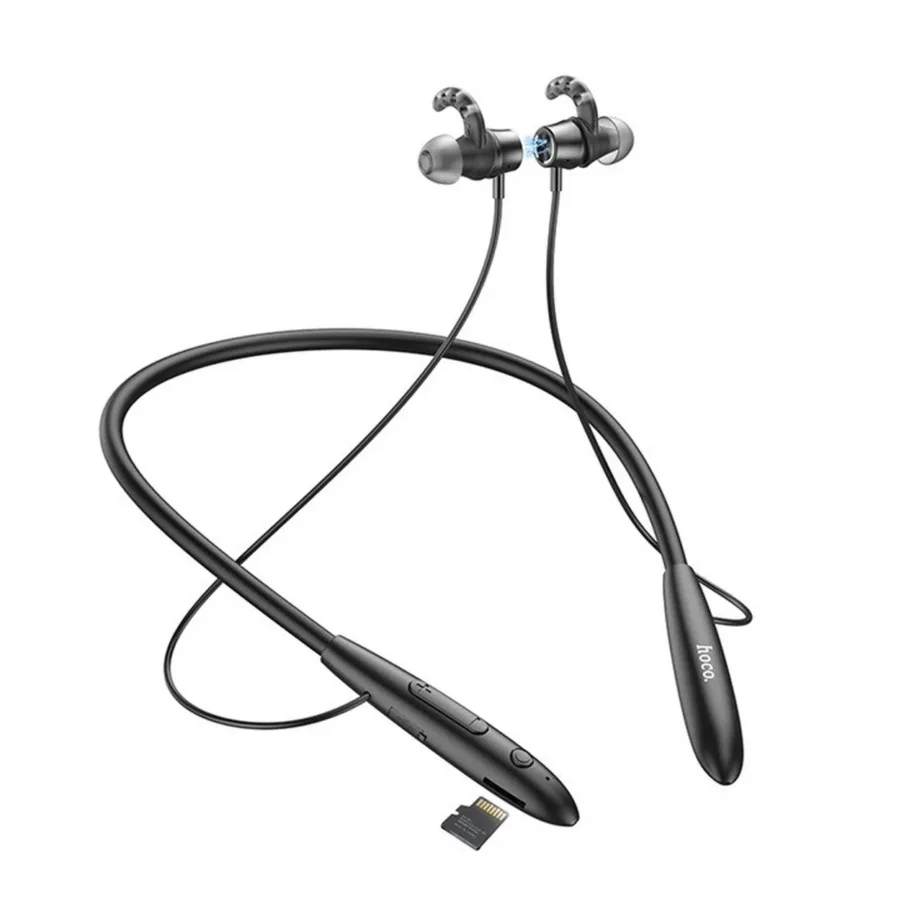 HOCO ES61 mustad Bluetooth 5.1 juhtmevabad in-ear spordikõrvaklapid kaelarihmaga, 20 h aku, muusika- ja kõnede jaoks – 5