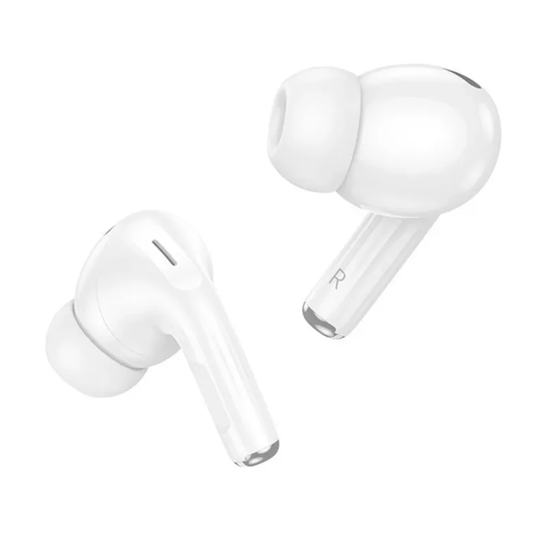 Hoco EW56 Plus valged in-ear juhtmevabad Bluetooth 5.3 aktiivse mürasummutusega kõrvaklapid laadimiskarbiga, kõnedeks ja muusikaks
