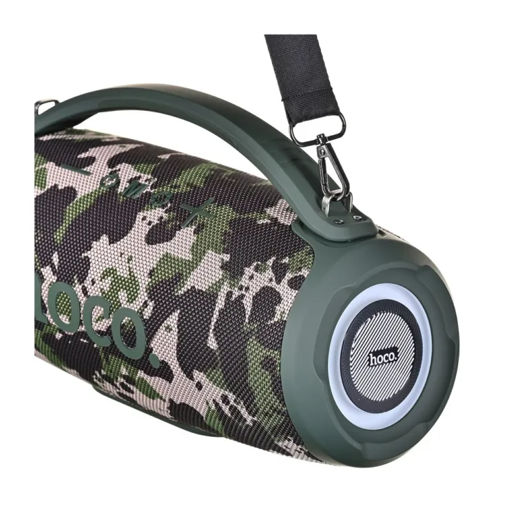 HOCO HA4 40W kaasaskantav roheline moro Bluetooth-kõlar, 4500 mAh aku, FM, USB, TF, AUX, RGB valgus, käepidemega, 351x146x182 mm