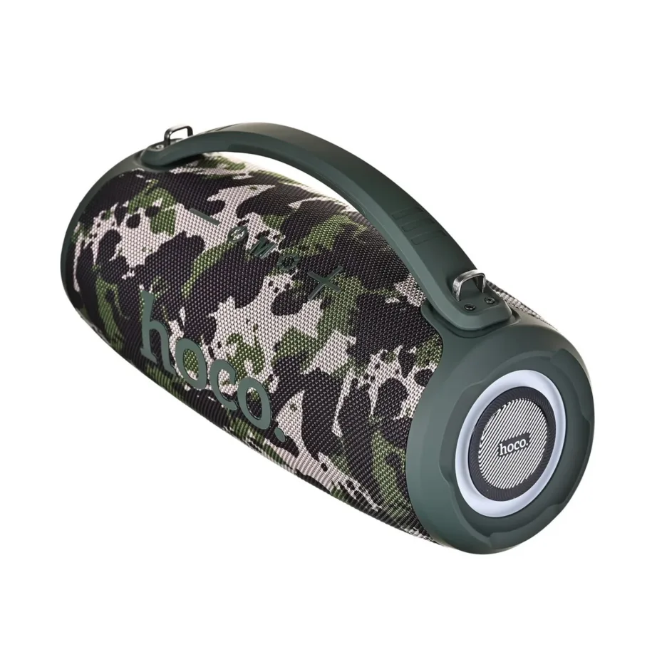 HOCO HA4 40W kaasaskantav roheline moro Bluetooth-kõlar, 4500 mAh aku, FM, USB, TF, AUX, RGB valgus, käepidemega, 351x146x182 mm – 4