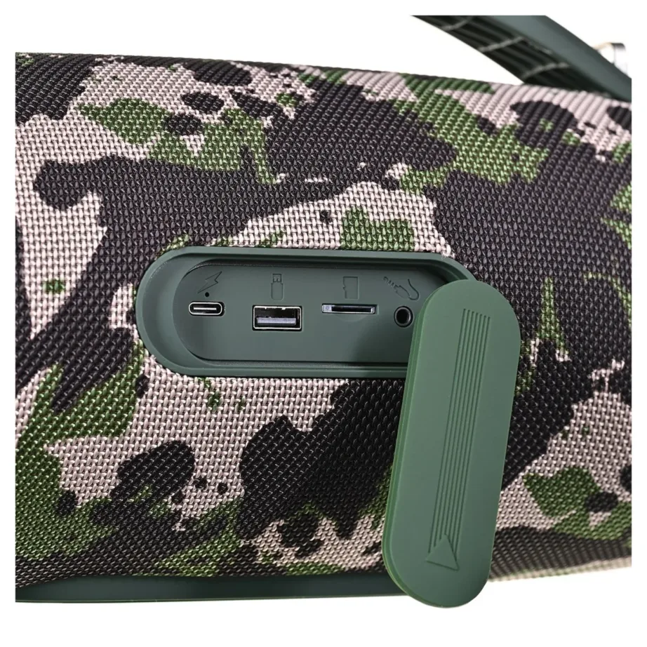 HOCO HA4 40W kaasaskantav roheline moro Bluetooth-kõlar, 4500 mAh aku, FM, USB, TF, AUX, RGB valgus, käepidemega, 351x146x182 mm – 8