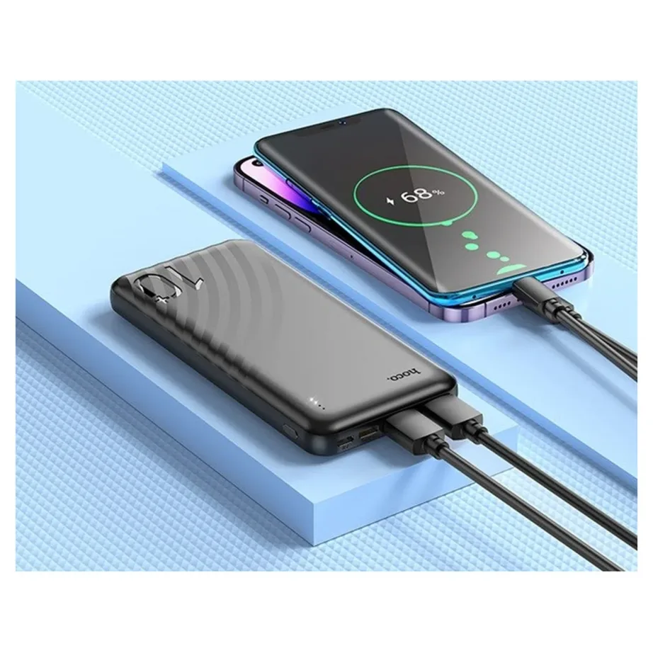 Hoco J123 10 000 mAh must akupank USB-A, USB-C, Micro sisenditega - 4