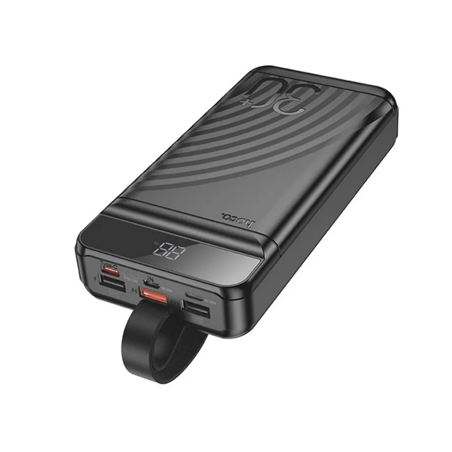 HOCO J123B 30000mAh must liitium-polümeer akupank LED-ekraaniga, USB-A/C, öövalgus, 168x83x33 mm - 3