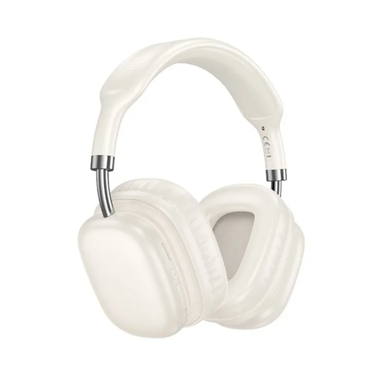 Hoco W52 Plus 46 h Bluetooth 5.4 piimjas valged juhtmevabad on-ear kõrvaklapid mikrofoniga