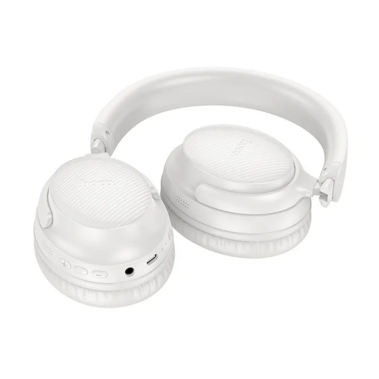 HOCO W53 198x153x81 mm valged juhtmevabad Bluetooth 5.4 on-ear kõrvaklapid, 46 h aku, USB-C, AUX