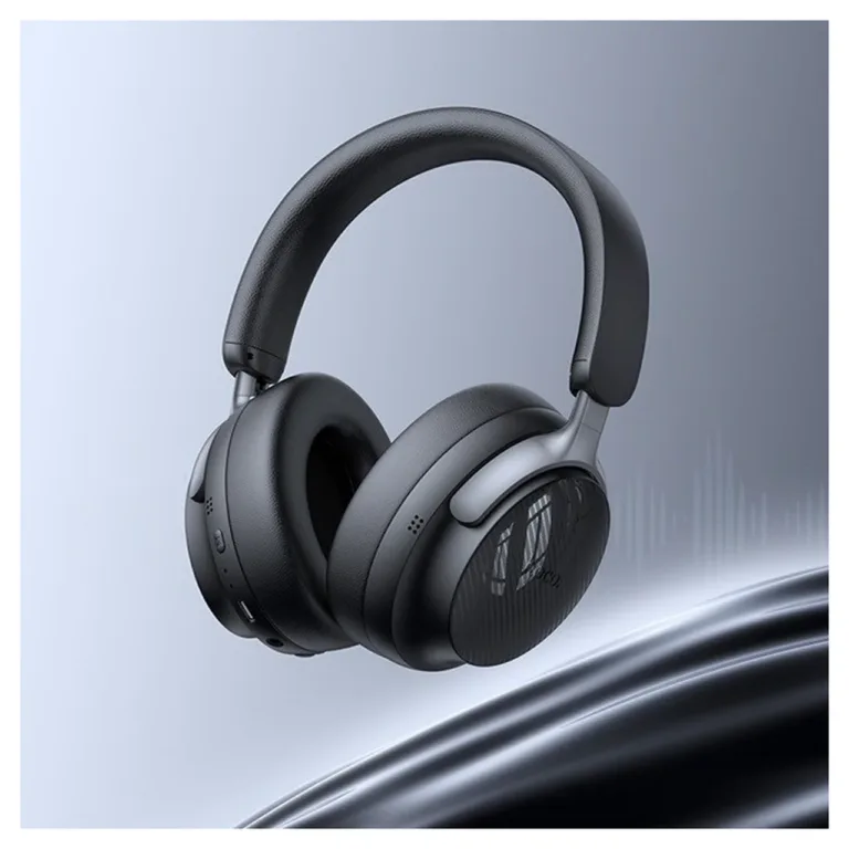 Hoco W53 Plus must juhtmevaba on-ear Bluetooth 5.4 kõrvaklappide komplekt ANC, 90 h aku, AUX, USB-C