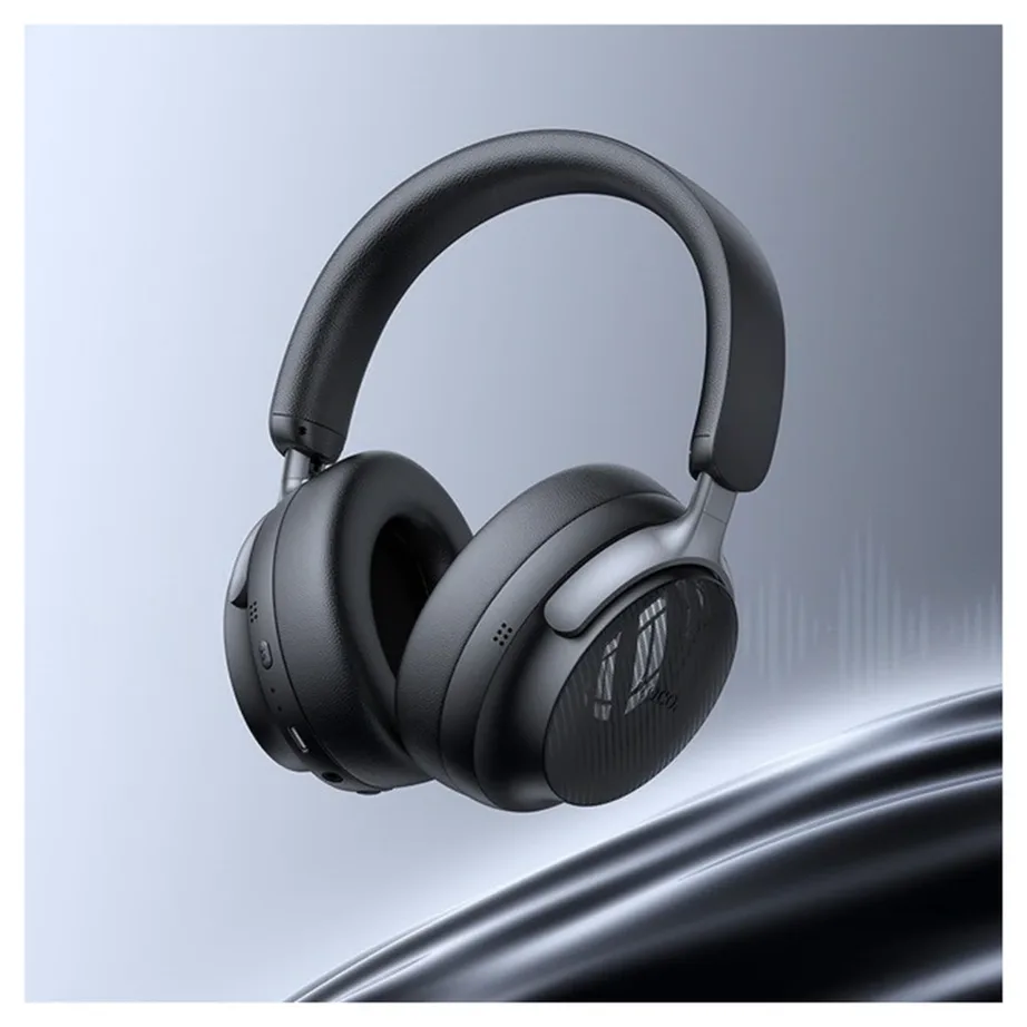 Hoco W53 Plus must juhtmevaba on-ear Bluetooth 5.4 kõrvaklappide komplekt ANC, 90 h aku, AUX, USB-C – 3