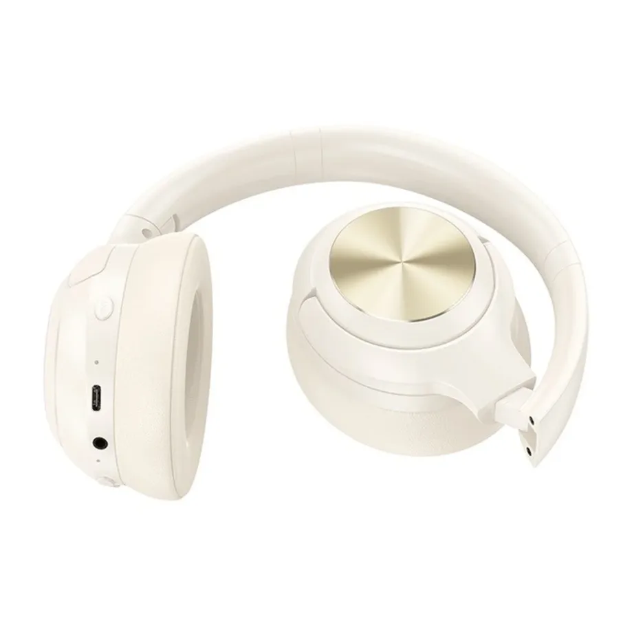 HOCO W54 30 h ANC Bluetooth 5.4 juhtmevabad on-ear kõrvaklapid mikrofoniga, Milk – 2