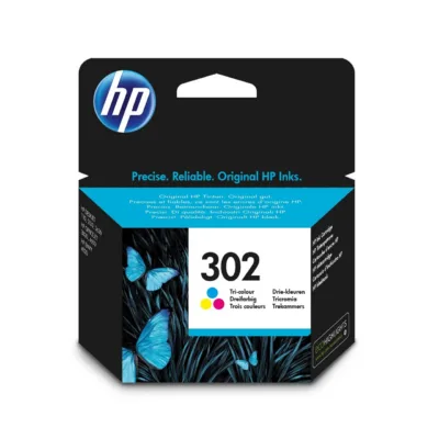 HP 302 F6U65AE 4 ml kolmevärviline originaal tindikassett DeskJet, Envy, OfficeJet printeritele