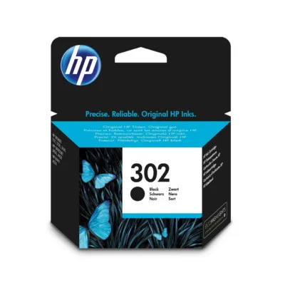 HP 302 F6U66AE must originaaltindikassett 5,5 ml pigmenttint tindiprinterile, 190 lehte, DeskJet/ENVY/OfficeJet printeritele