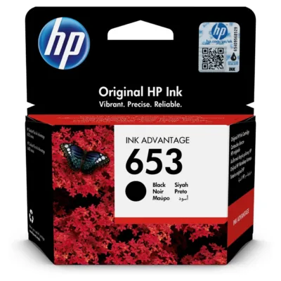 HP 3YM75AE 653 originaalne must tindikassett 6 ml, pigment, 1 tk, 360 lehte