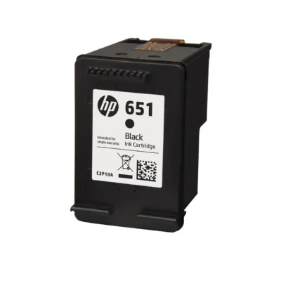 HP 651 C2P10AE originaalne must tindikassett, pigmenttindiga, 600 lehekülge HP tindiprinteritele
