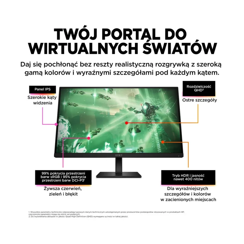 HP OMEN 27q 27″ QHD 165Hz IPS mängurimonitor, 1ms, FreeSync Premium, must, jalusega – 11