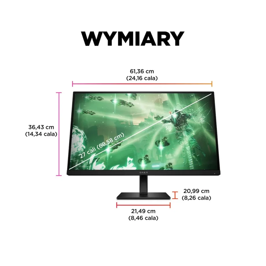 HP OMEN 27q 27″ QHD 165Hz IPS mängurimonitor, 1ms, FreeSync Premium, must, jalusega – 7