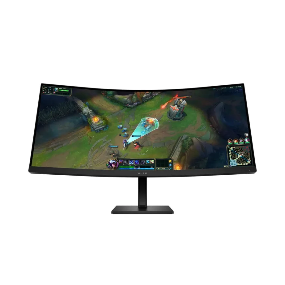 HP OMEN 34c G2 34-tolline 180Hz kumer WQHD mängurimonitor, VA-paneel, DisplayHDR400, FreeSync, 3440×1440, must
