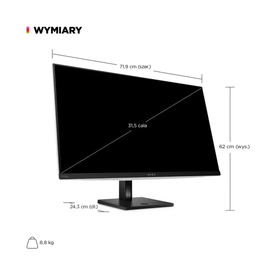 HP OMEN Transcend 9R181E9#ABB 31,5″ 4K UHD OLED 240Hz mängumonitor, FreeSync Premium Pro, KVM, valge - 11