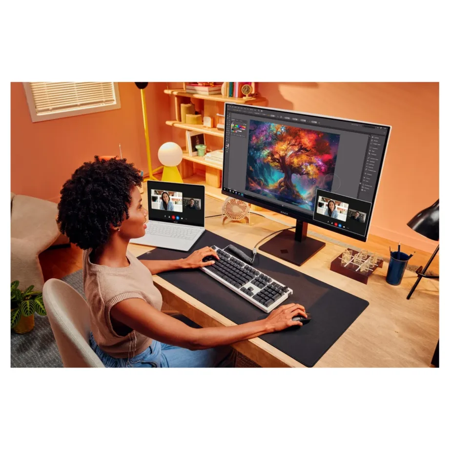 HP OMEN Transcend 9R181E9#ABB 31,5″ 4K UHD OLED 240Hz mängumonitor, FreeSync Premium Pro, KVM, valge - 7
