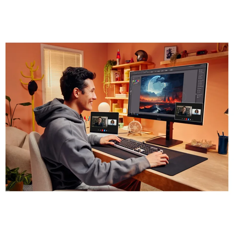 HP OMEN Transcend 9R181E9#ABB 31,5″ 4K UHD OLED 240Hz mängumonitor, FreeSync Premium Pro, KVM, valge - 8